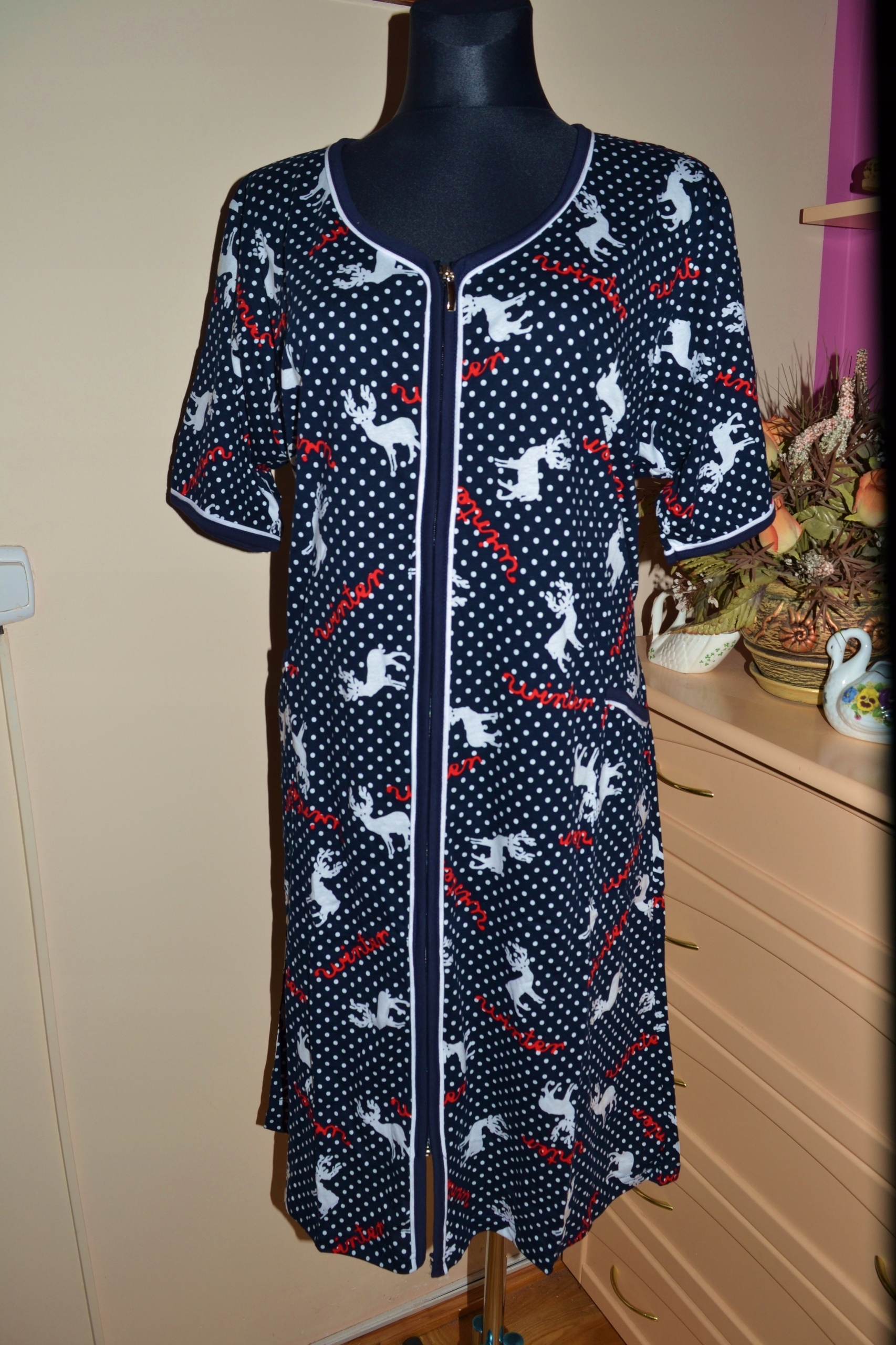 

11- podomka szlafrok baweł.100% w renifery 50/52