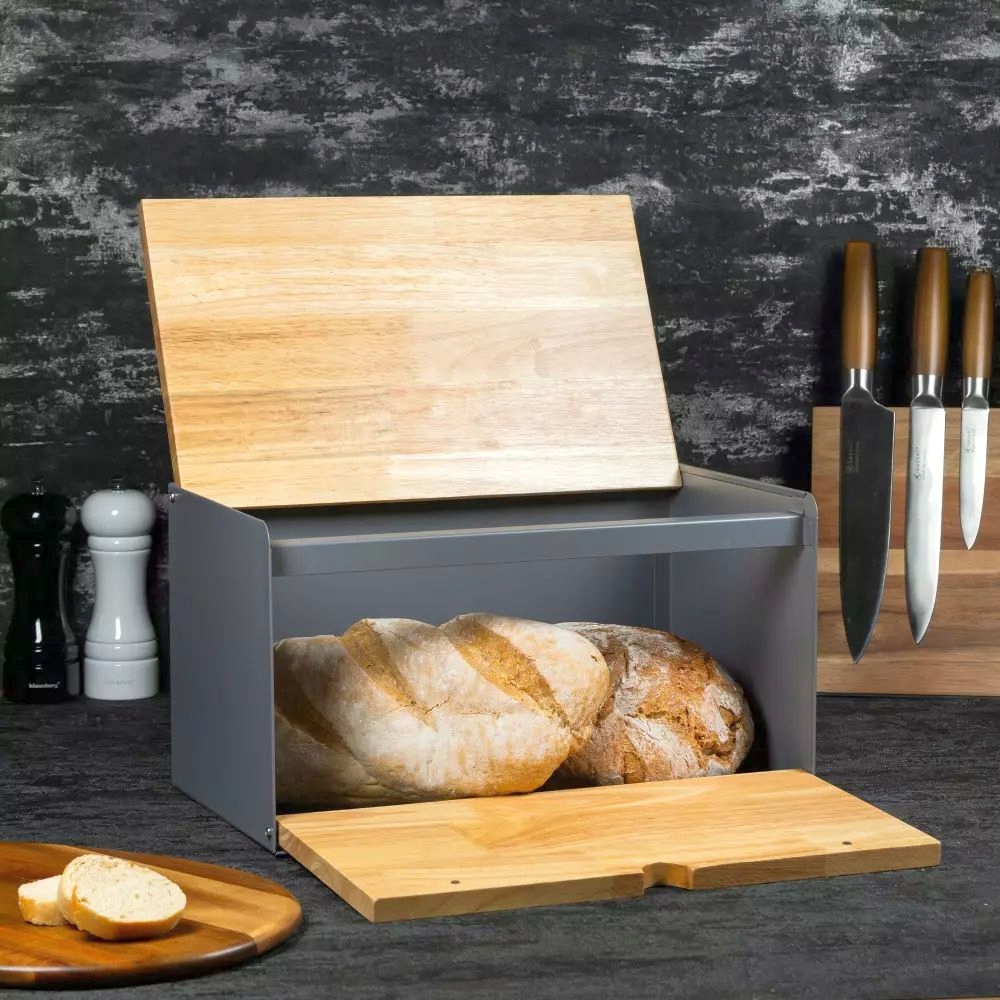 CHLEBAK POJEMNIK PIECZYWO DREWNO PODWÓJNA POKRYWA Marka Klausberg