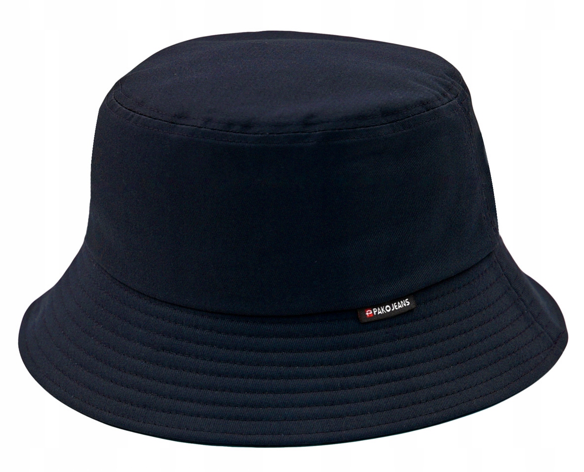 Letni KAPELUSZ Rybacki BAWEŁNIANY Bucket Hat GRANATOWY Pako Jeans
