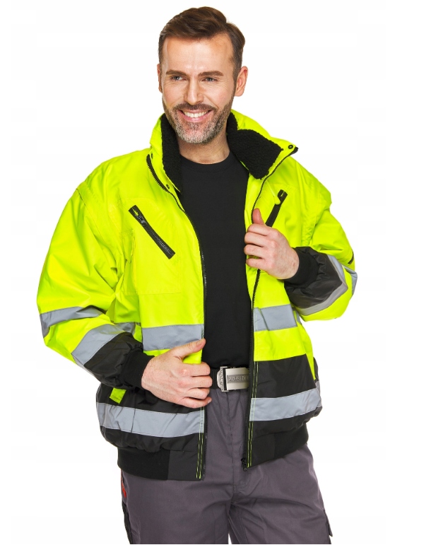 KURTKA OSTRZEGAWCZA 4w1 KURTKA ROBOCZA TYP BOMBER Rozmiar XXL