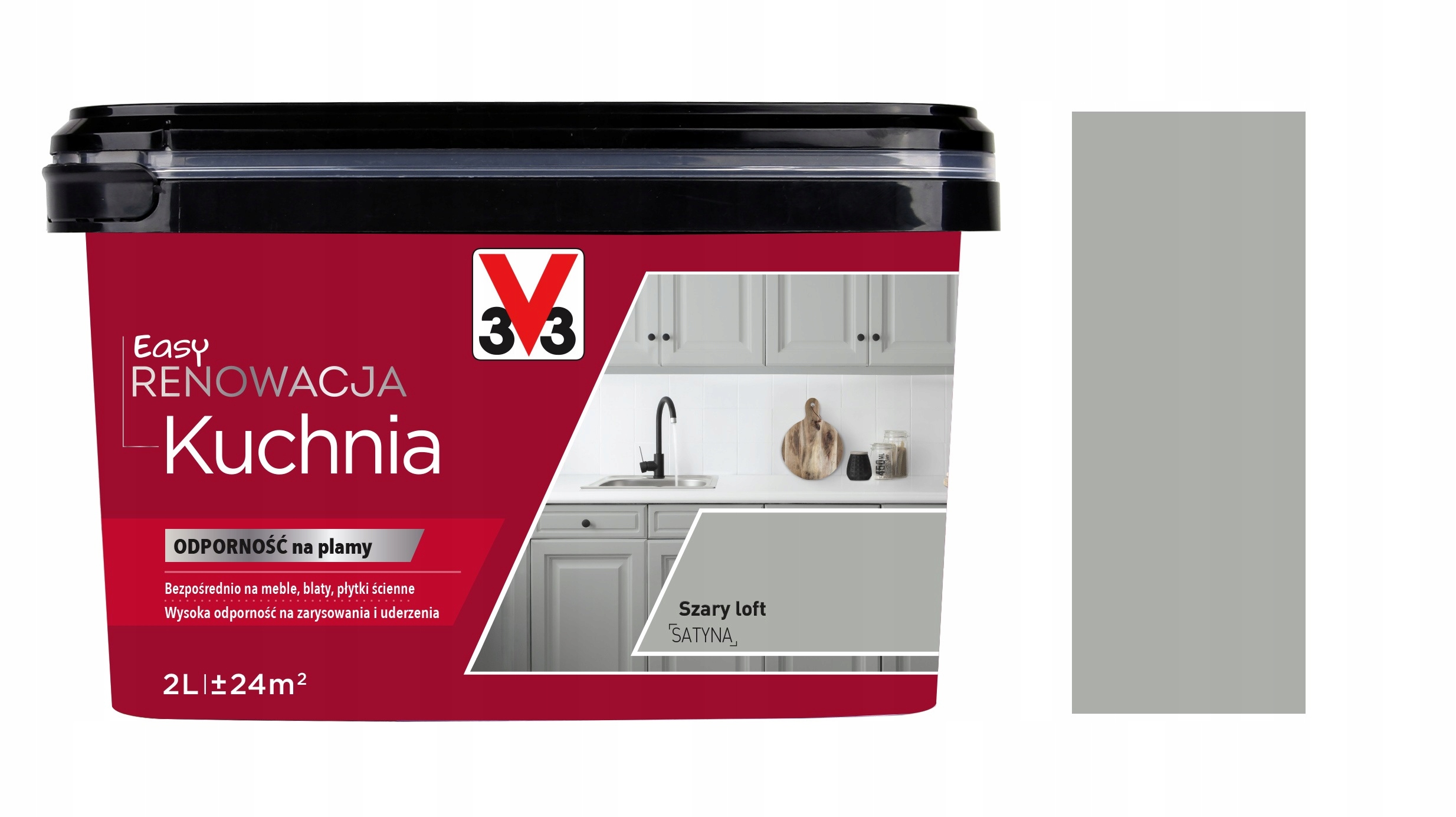 Farba V33 Easy Renowacja Kuchnia Szary Loft 2L