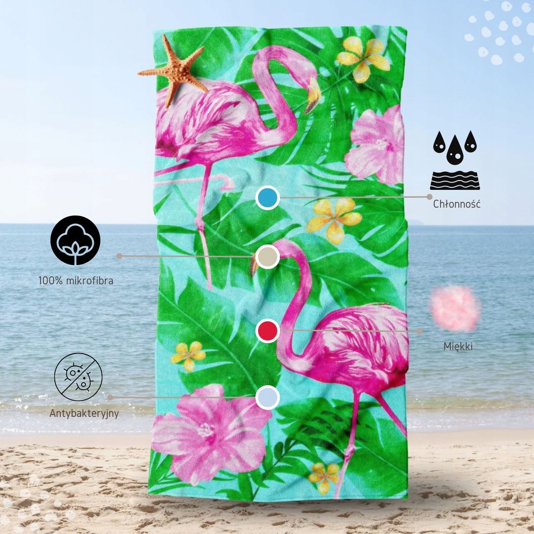 DUŻY RĘCZNIK PLAŻOWY SZYBKOSCHNĄCY 90X170 KĄPIELOWY Z MIKROFIBRY WZORY XL % Marka RoomTime