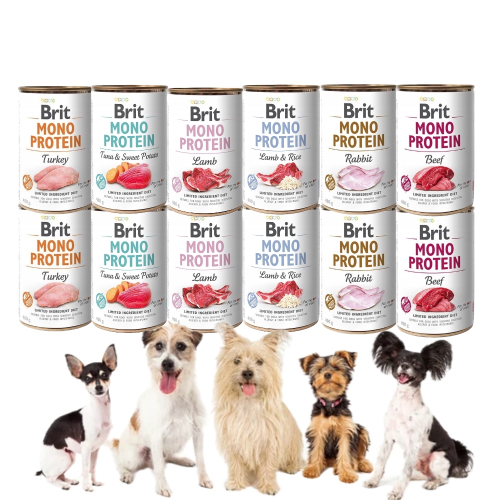 Vlhké Krmivo pro psy Brit Care Mono Protein Mix Chutí 12*400 g