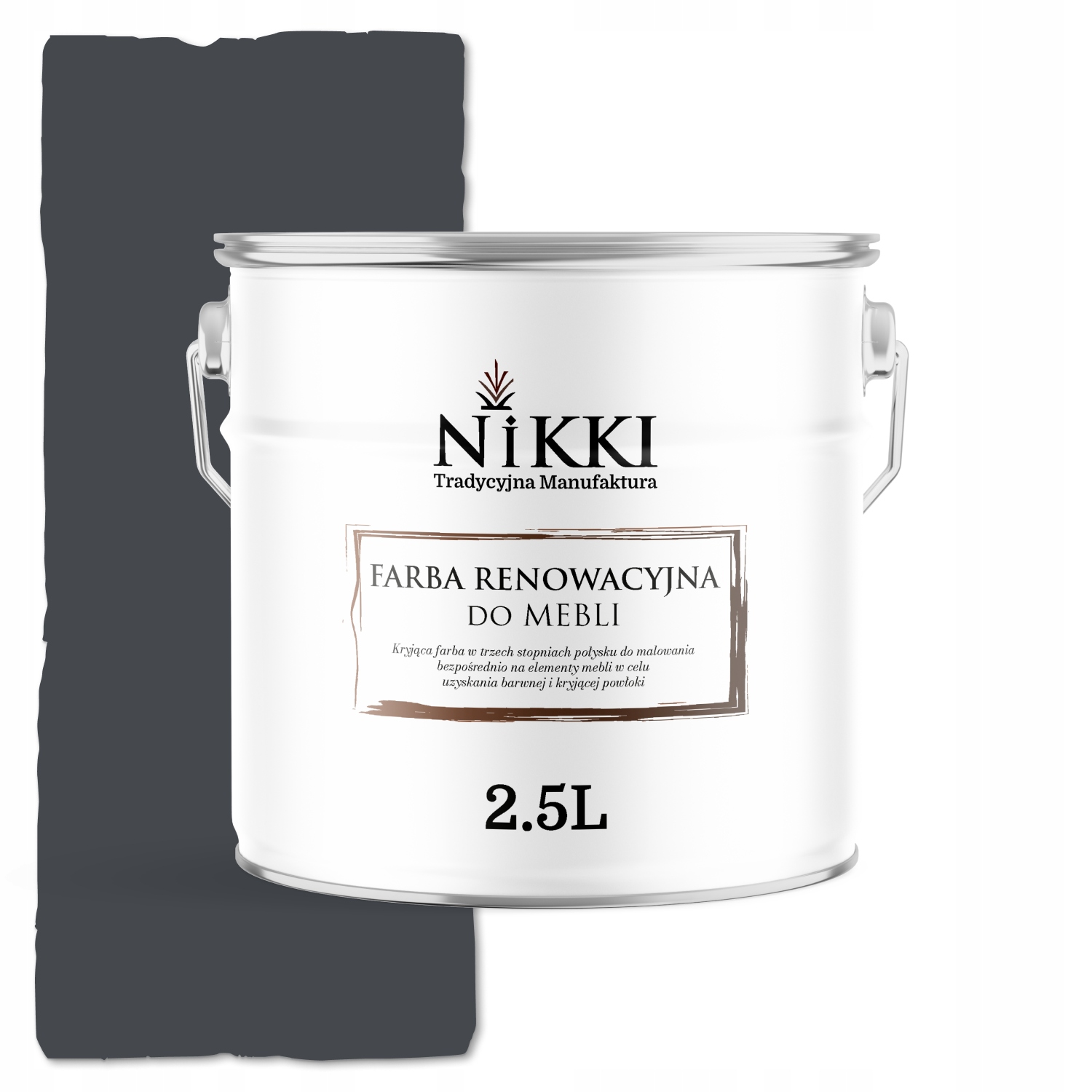 Farba Na Kuchynský Nábytok Na Prednej Strane Skriniek Grafitová RAL7024 Polomatná 2,5 L