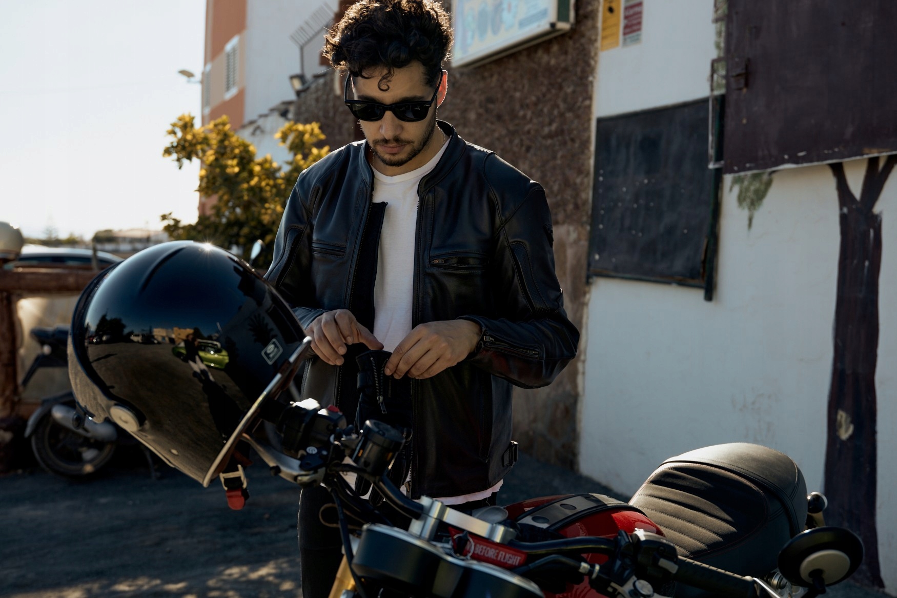 KURTKA MOTOCYKLOWA | REBELHORN RUNNER III TFL | MĘSKA SKÓRZANA + GRATISY Rozmiar 4XL