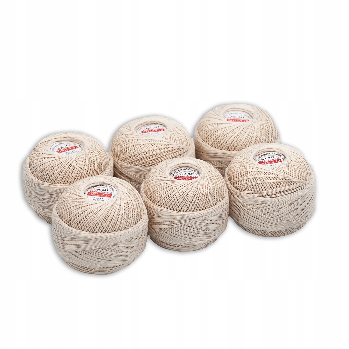 Háčkovací Příze Múza 10 béžová kol. 0341 6 Ks