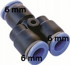 

Rozgałęźnik Trójnik Y Auto Wtykowa Złączka 6 mm