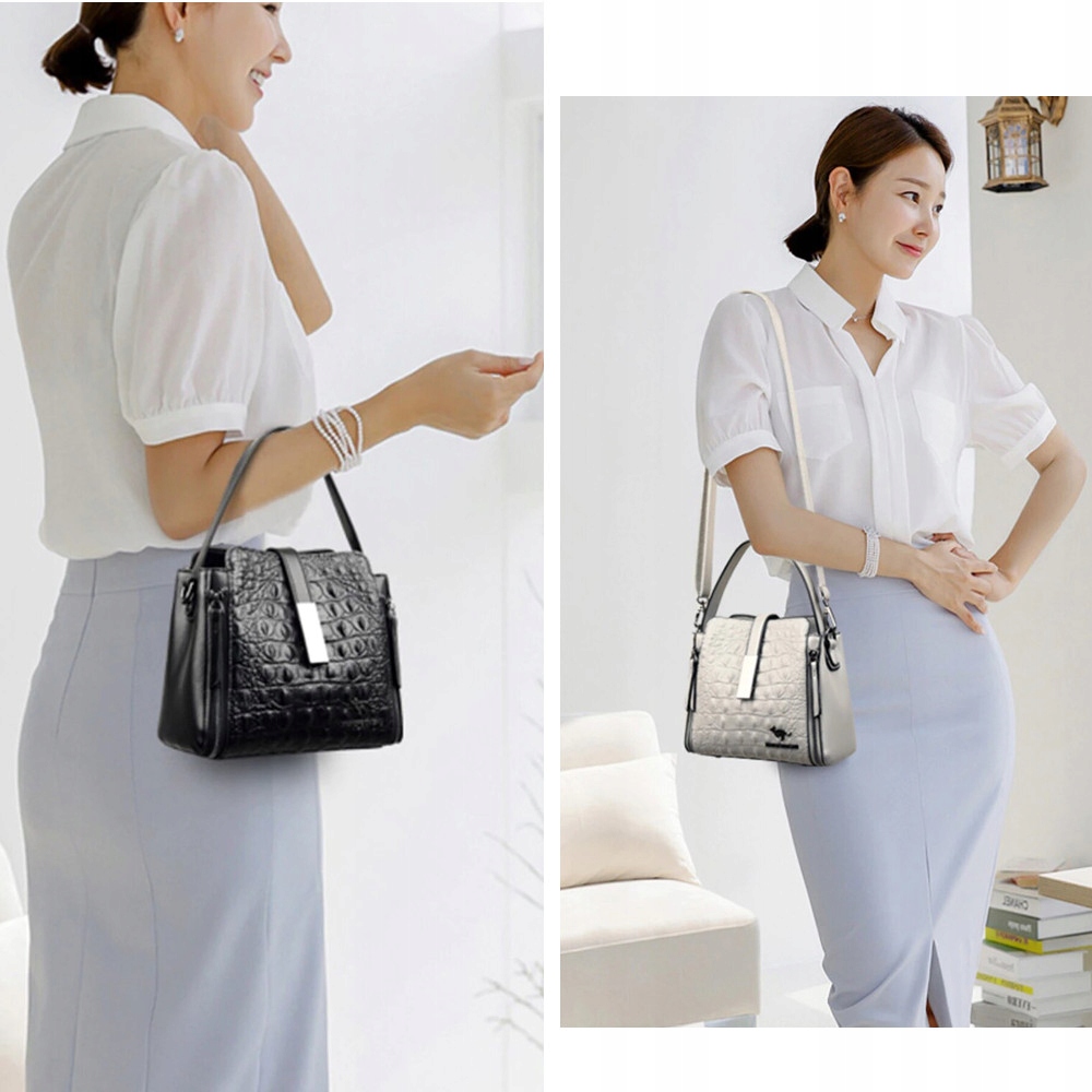 ELEGANCKA TOREBKA DAMSKA LAKIERKA KUFEREK X418 Styl miejski