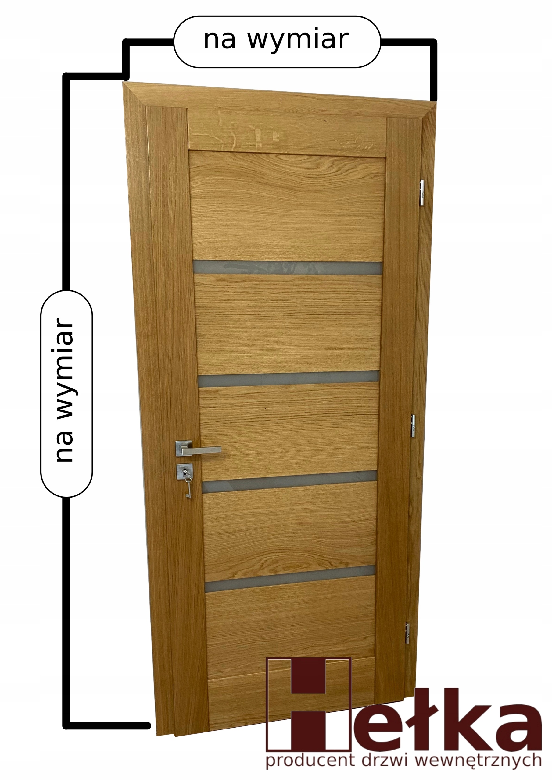 Dębowe drzwi drewniane wewnętrzne na WYMIAR