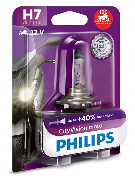 

Philips Żarówka H7 CityVision Moto +40% światła