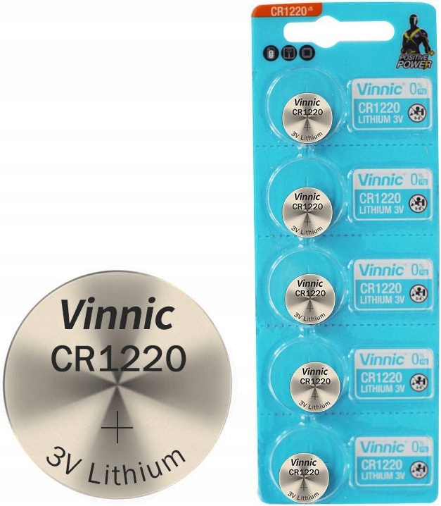 

5x Bateria Litowa 3V Vinnic CR1220 Cr 1220 DL Ecr