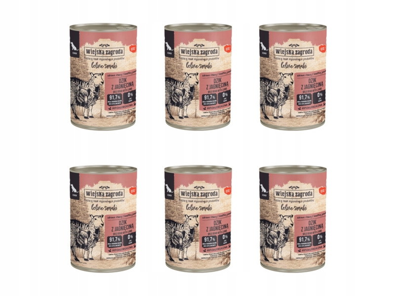 Karma dla psa Wiejska Zagroda Senior Leśne smak Dzik z jagnięciną 6 x 800 g