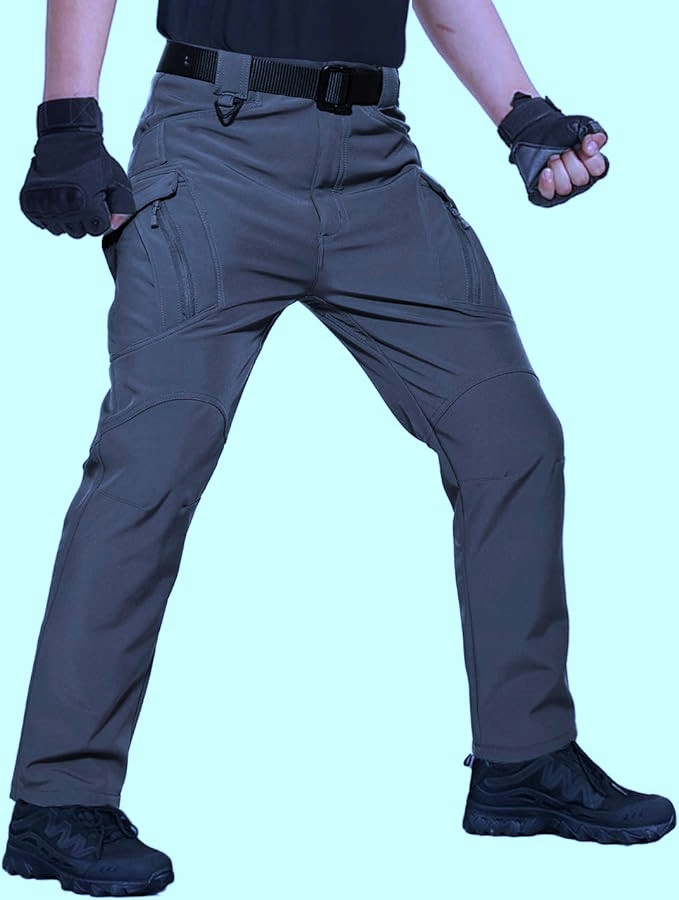 Męskie Wodoodporne Spodnie Zimowe Polarowa Podszewka r. 40 Kefitevd Szary