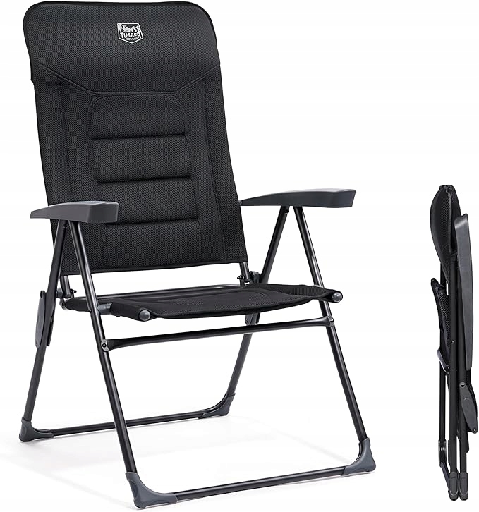 Skladacia záhradná stolička Timber Ridge Aluminium Luxusné skladacie operadlo