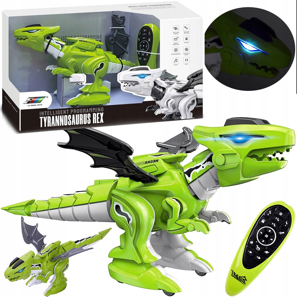 Ogromny Dinozaur sterowany na pilot smok Led chodzi jak robot na baterie