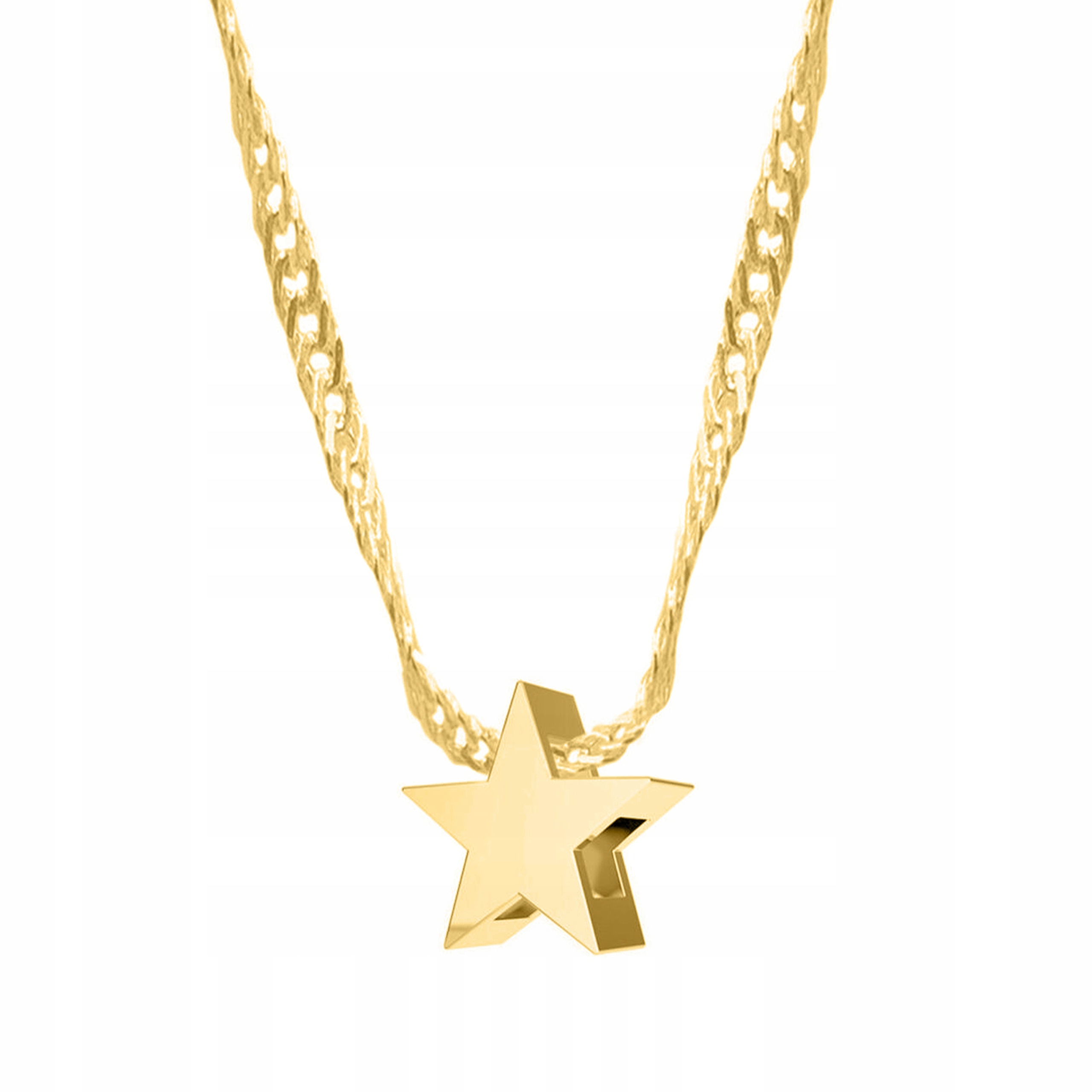 Zlatý náhrdelník s hvězdou Star Vesmír Planeta Moon Stříbro 925