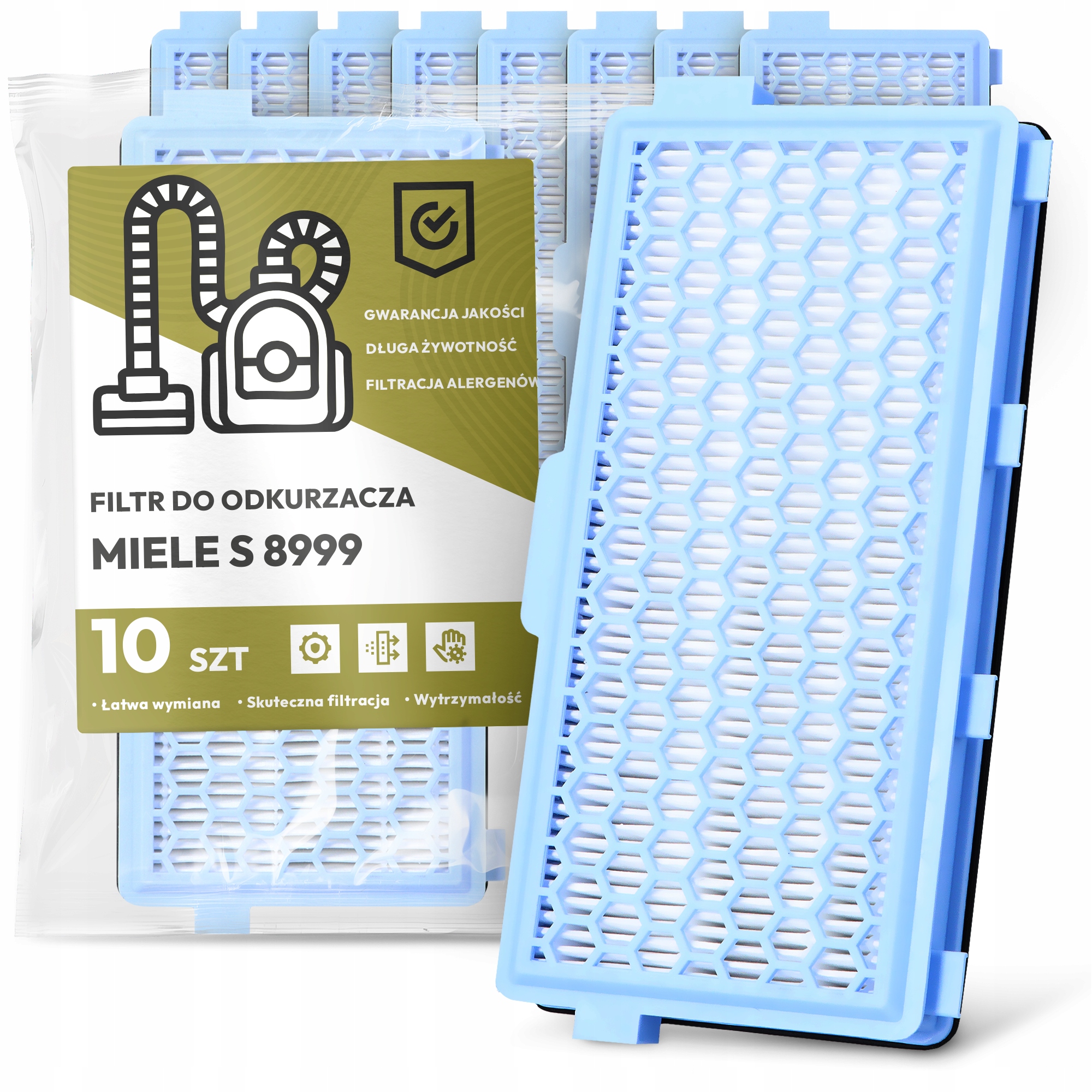 10 x Vzduchový Filtr Pro Vysavač Miele S 8999 Hepa Filtry