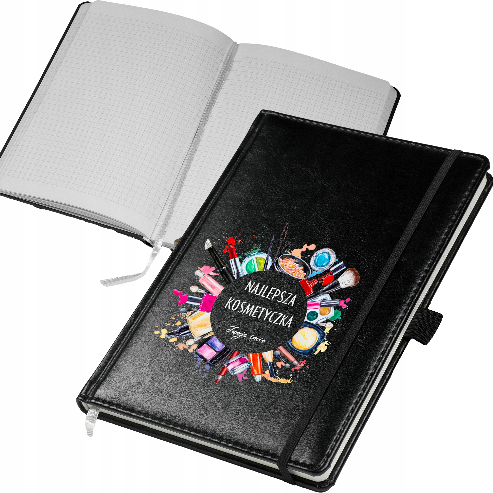 ZESZYT NOTES A5 144s NOTATNIK PLANER Z WZOREM NADRUK LOGO DLA KOSMETYCZKI