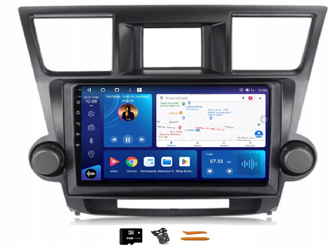 Rádio Android Navigácia M8120 Qled Carplay Toyota Highlander 2 II 07-13