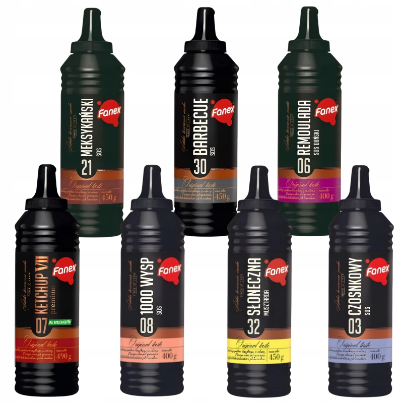 Fanex Sada MIX omáček Klasické příchutě Omáčka x7 na maso, Fast Food, Grill