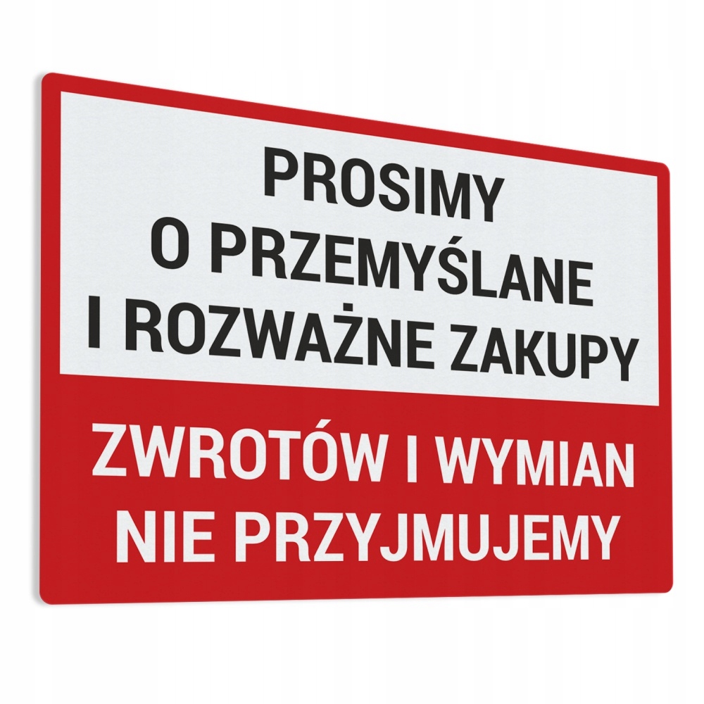 

Zwrotów Nie Przyjmujemy Naklejka 20x30