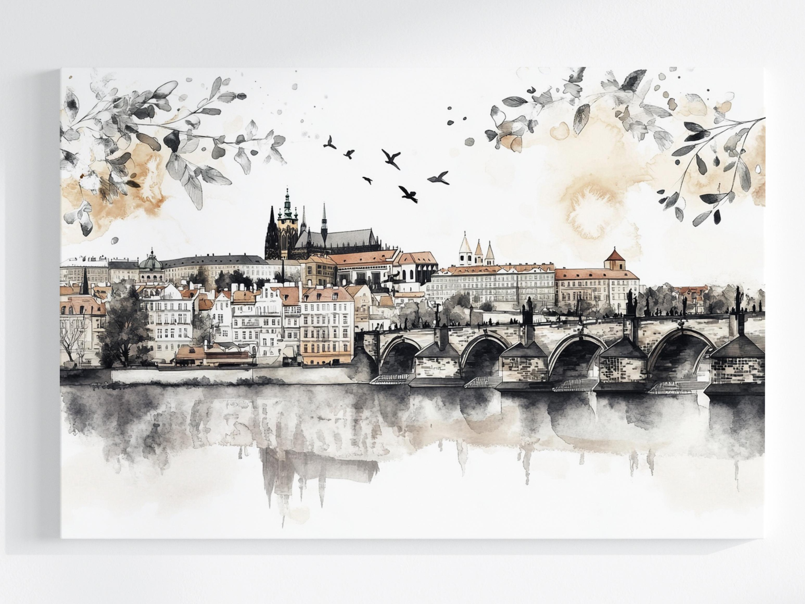 Obraz Na Plátně Canvas Město Panorama Praha Hradčanský Karlův Most 120x80