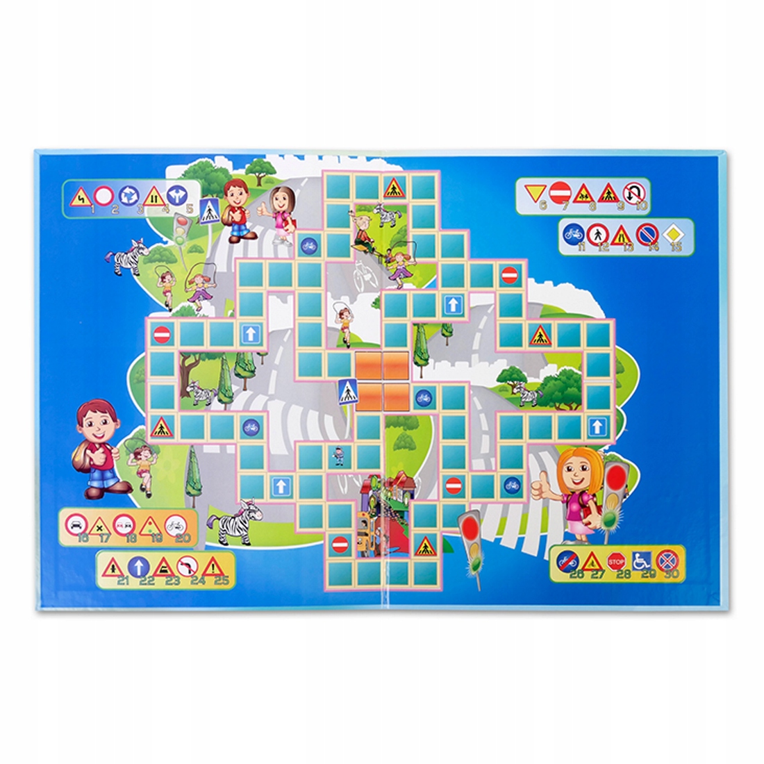 BEZPIECZNA DROGA GRA PLANSZOWA EDUKACYJNA ZNAKI DROGOWE KARTA ROWEROWA Waga produktu z opakowaniem jednostkowym 1 kg