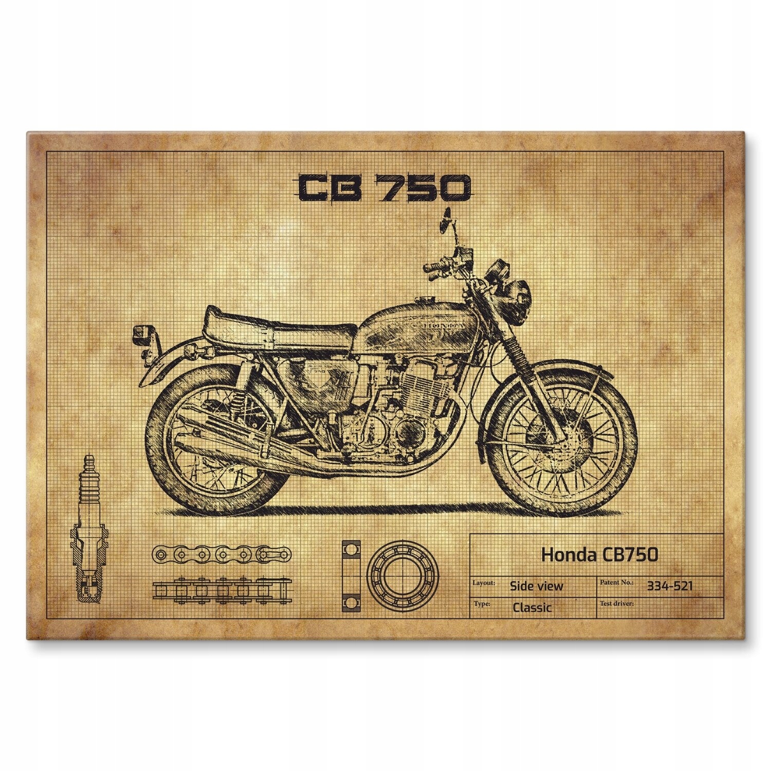 Kovový plakát Honda CB750 Šidítko Plech 30 x 42 cm Dárek