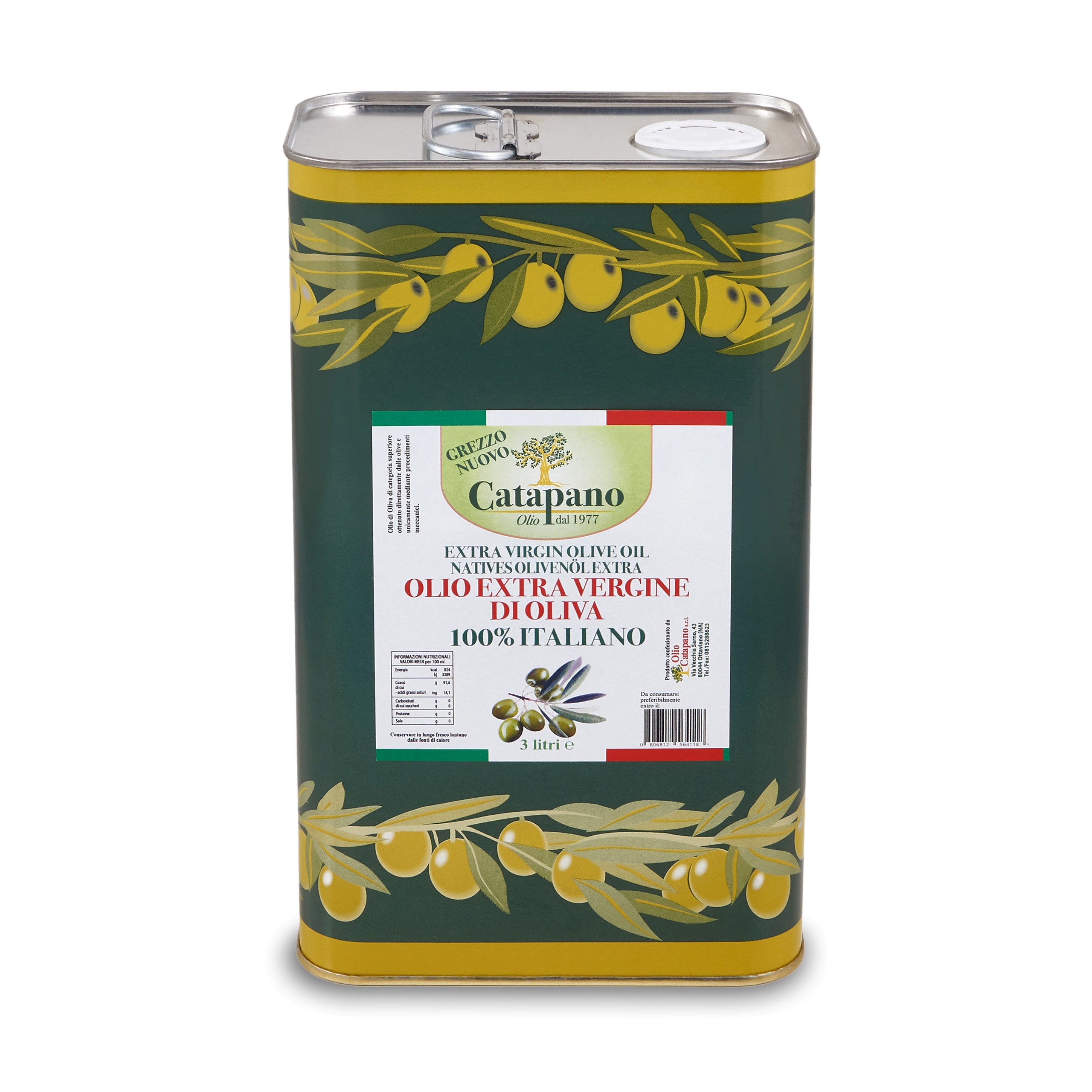 Włoska oliwa Extra Vergine 3l Niefiltrowana Grezzo tłoczona na zimno
