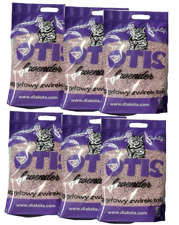 Otis Lavender żwirek Tofu 6 X 6L Bezpyłowy Zbrylający