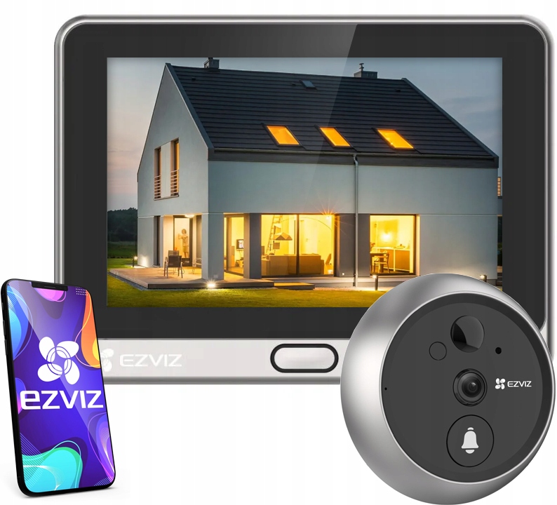 Inteligentný hľadáčik Ezviz DP2 2K dotykový WiFi hľadáčik s kamerou a zvončekom