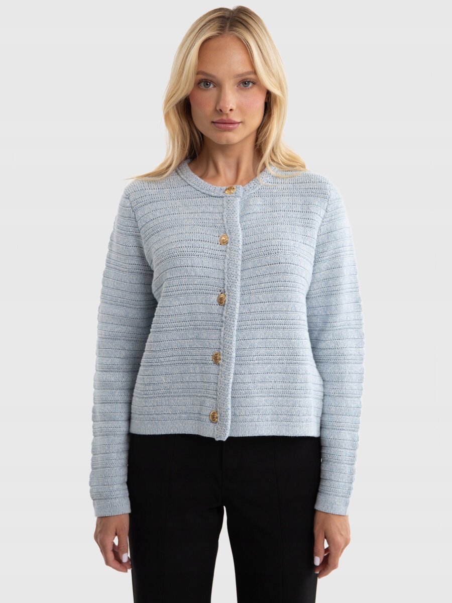 Big Star Dámský Svetr S Ozdobnými Knoflíky Modrý Marinara 400 L/XL
