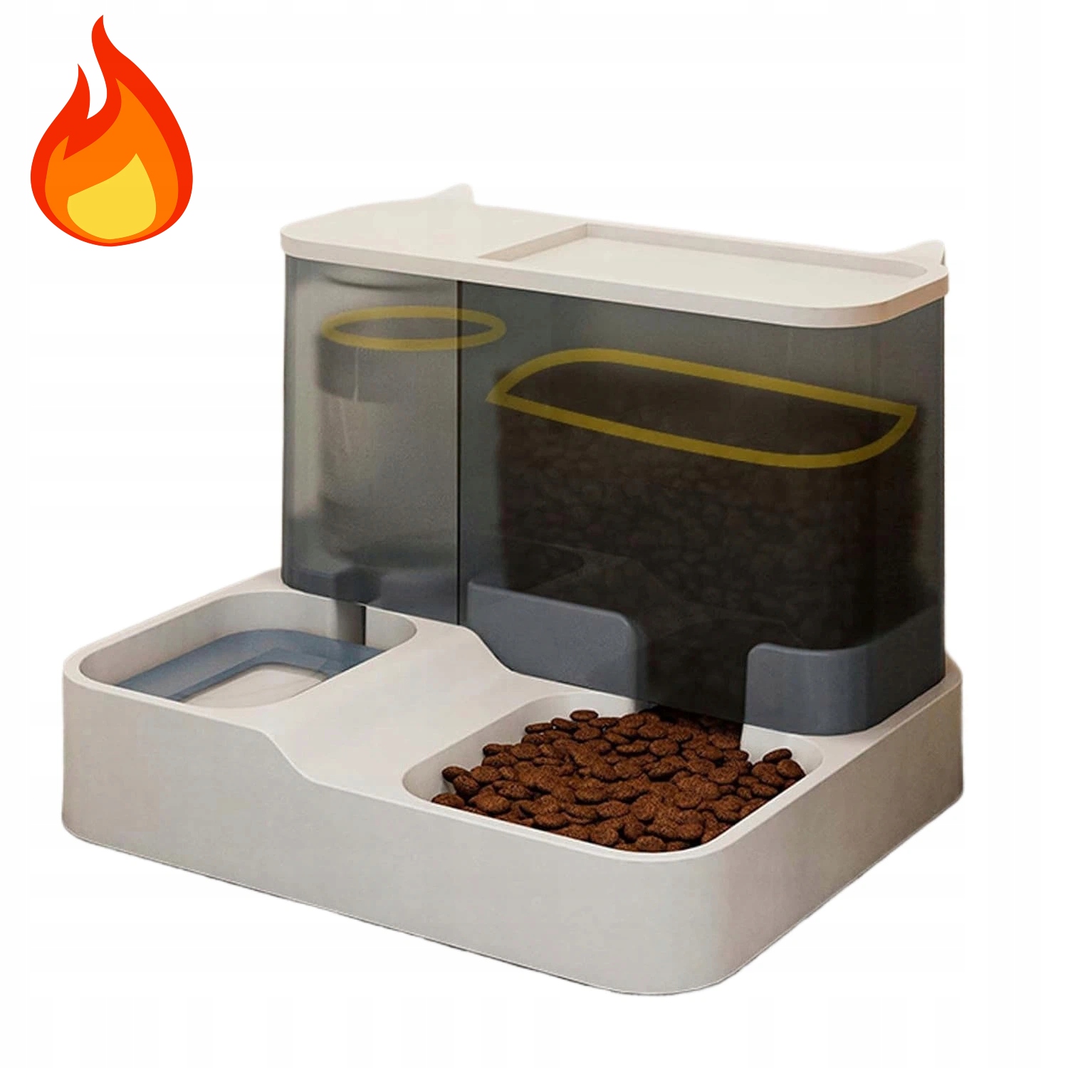 Automatický podavač krmiva a vody Food Dispenser 2,8L+1L Pro Kočky Šedý