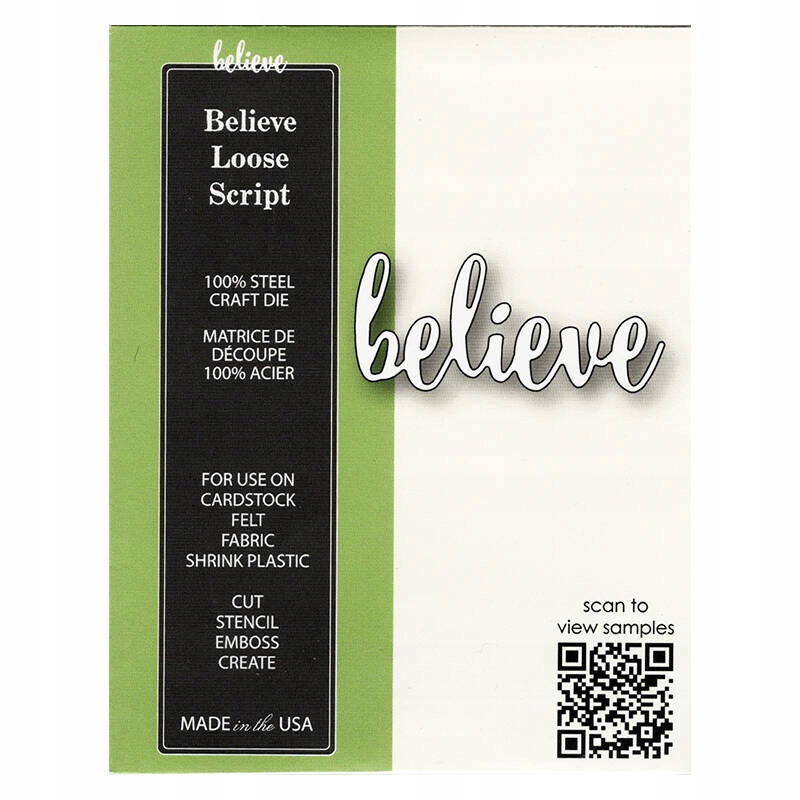 Wykrojnik Poppystamps Believe napis