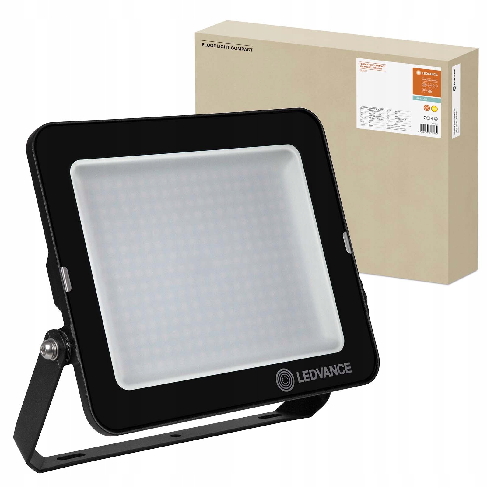 Vonkajší Led reflektor 180 W 16800 lm 3000K IP65 čierny Floodlight Ledvan