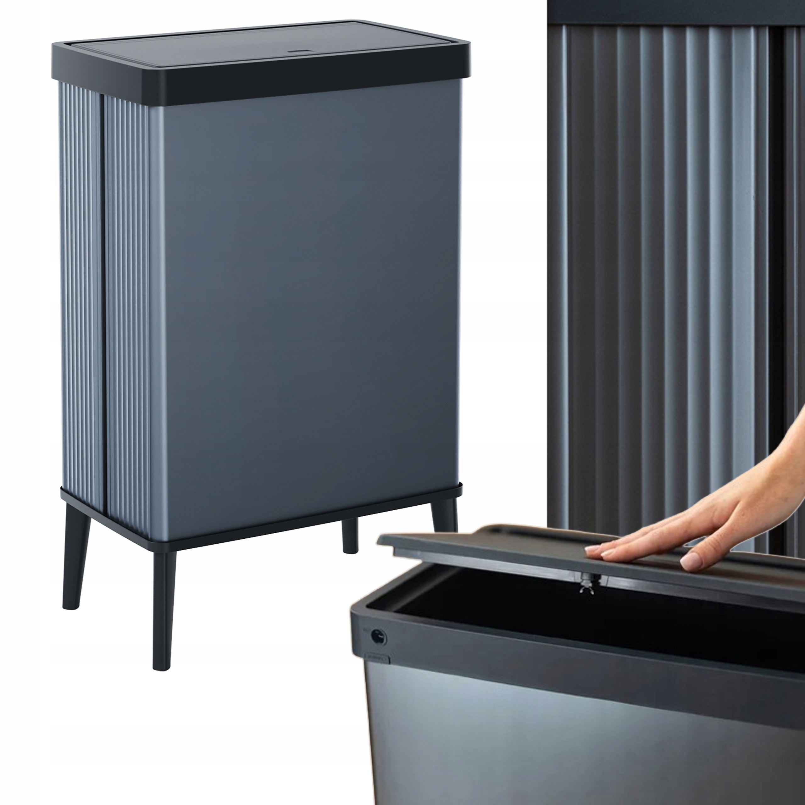 Kosz na śmieci Curver Verto 54L wysoki niebieski