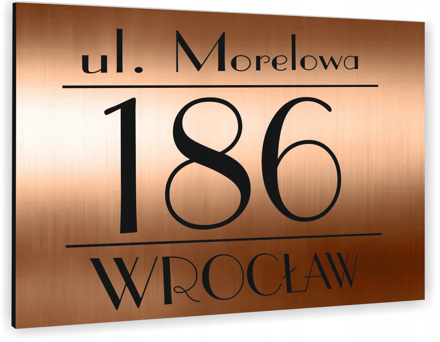 TABLICA ADRESOWA METAL NUMER DOMU POSESJI 30x20 Kolor złoty