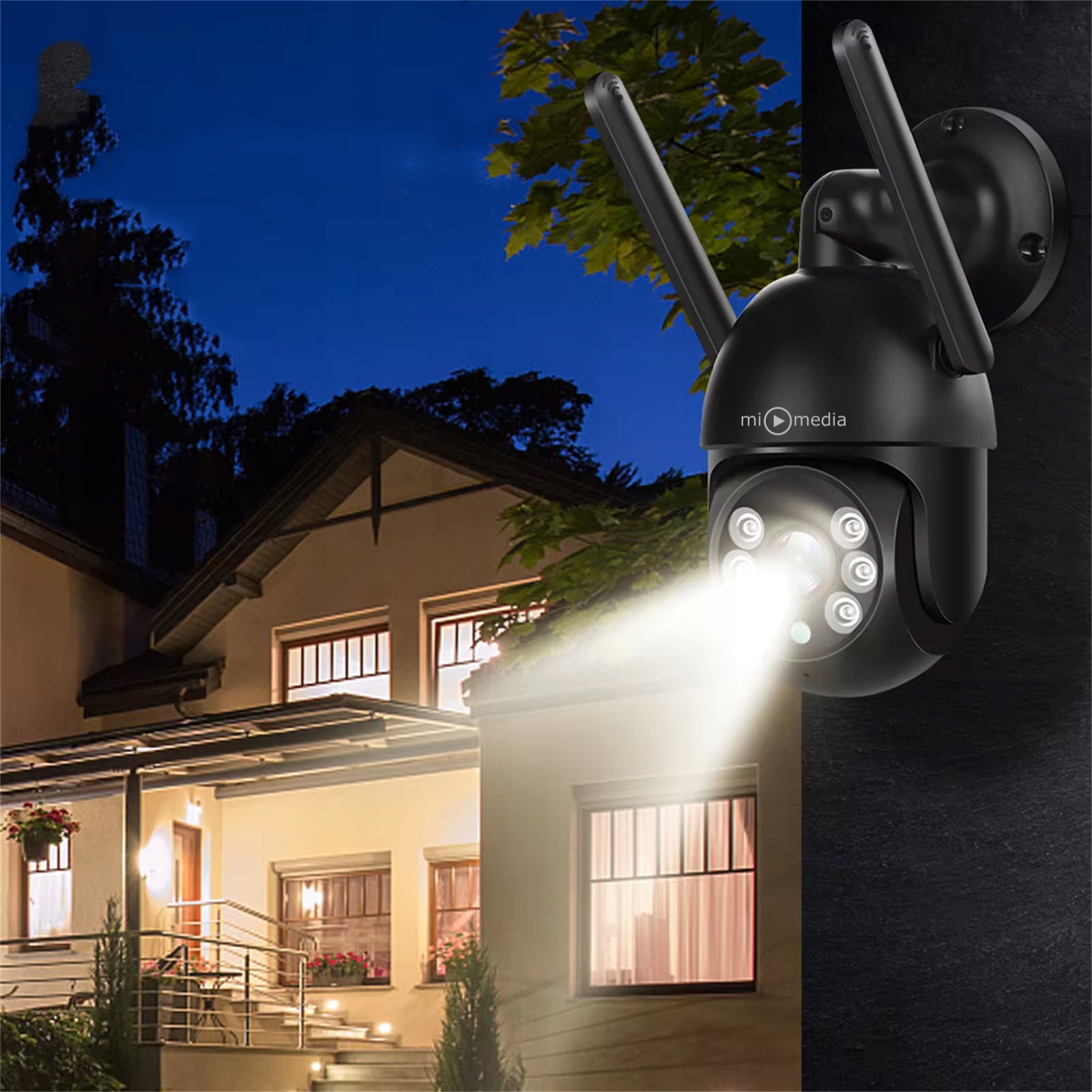 Kamera Zewnętrzna WiFi Obrotowa IP Do Monitoringu Domu Tuya 5MPx ZOOM 5Mp Model ID-CM002