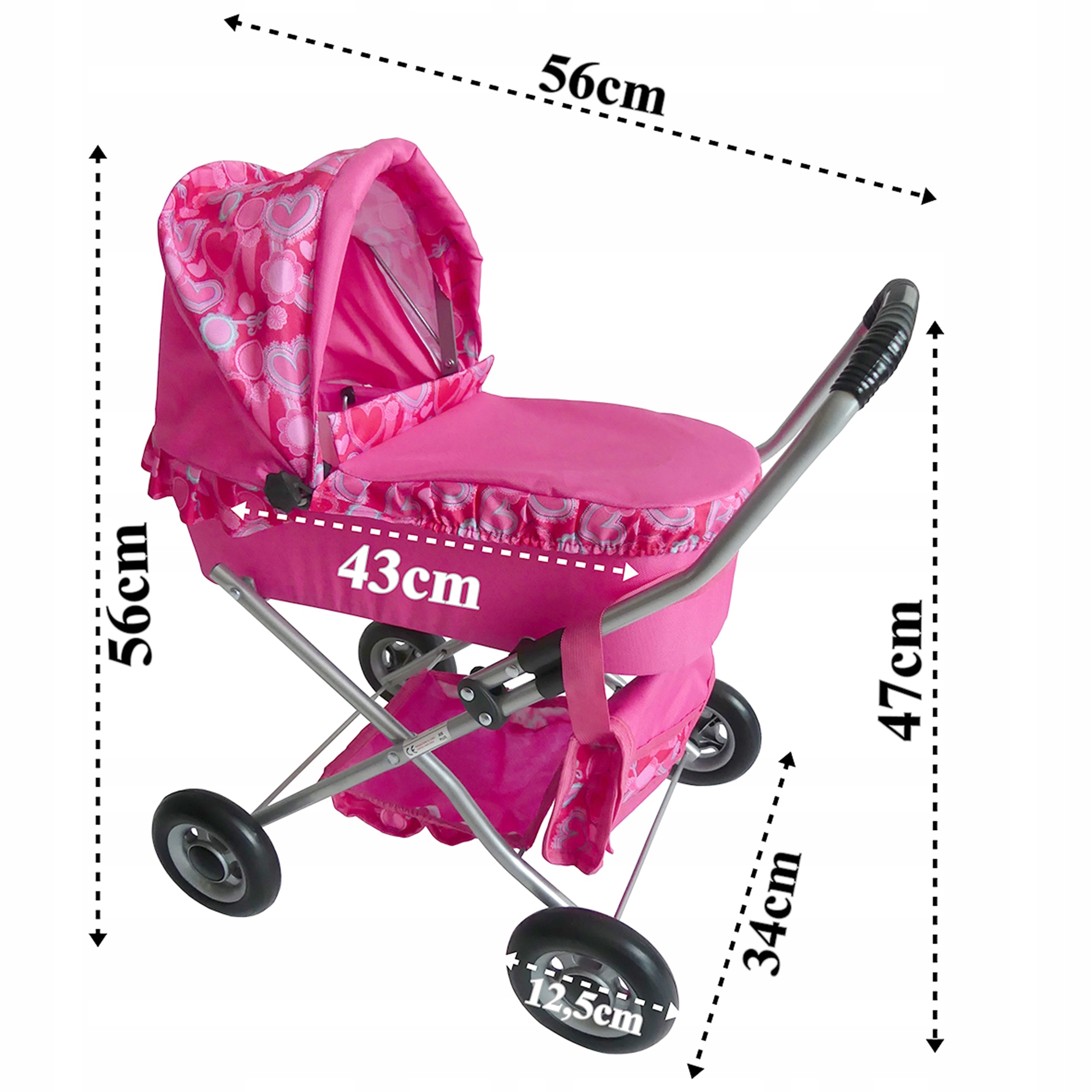 Wózek dla Lalek Głęboki + Pościel + Torebka PL Rodzaj głęboki