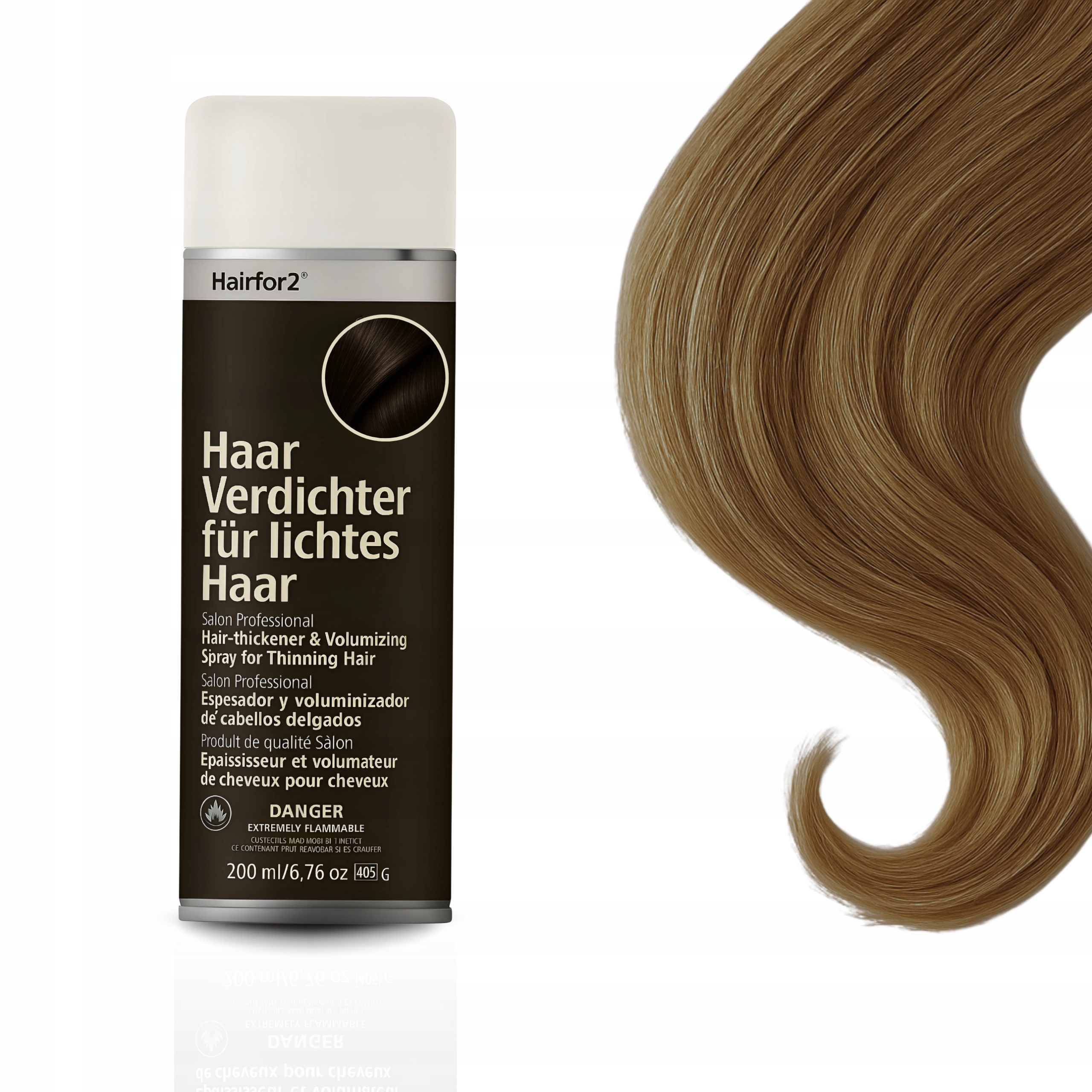 HairFor2 200 Ml Světle Hnědá Mikrovlákna Zahušťování Maskování řídnutí