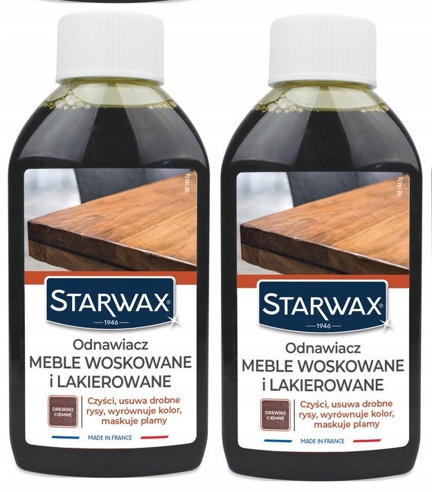 Levně 2xSTARWAX Obnovovač Nábytku Voskované A Lakované Tmavé Dřevo 250 ML