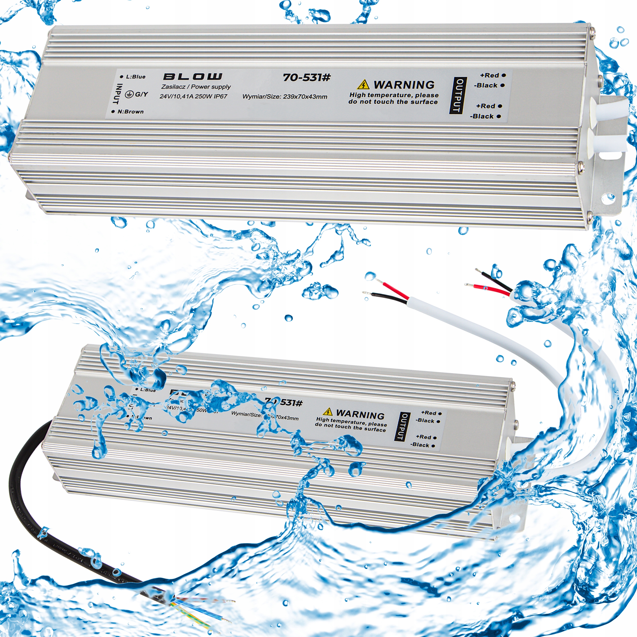 Napájecí Zdroj 24V Led 10,5A 250W Pásky Cctv I67 Voděodolný IP67 Silný 10A