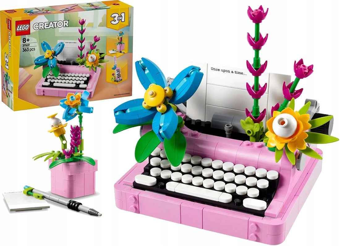 363 dílků stavebnice Lego Creator Psací stroj s květinami 31169