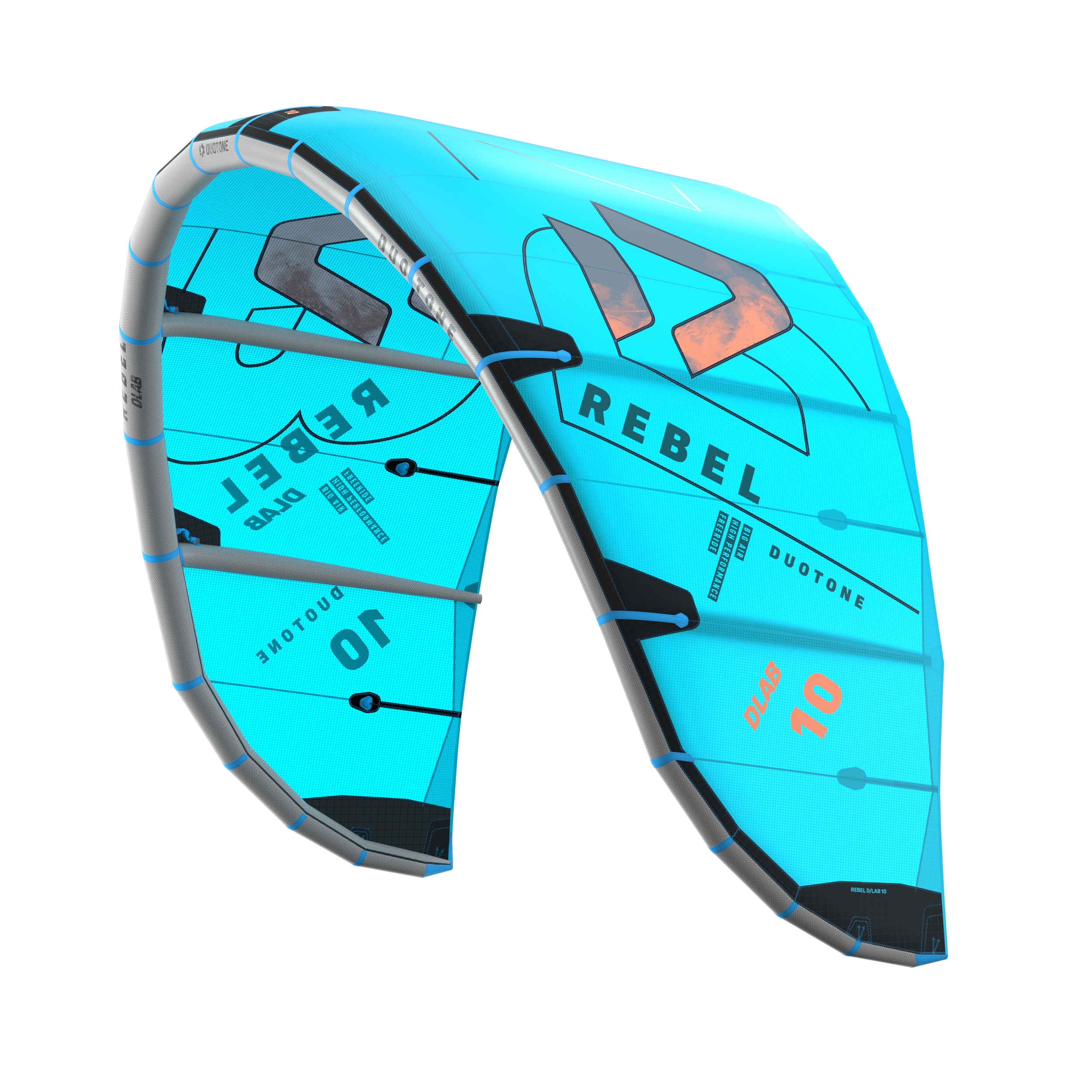 Létající drak Duotone 2026 Rebel D/lab C11 turq/gr 10 m2