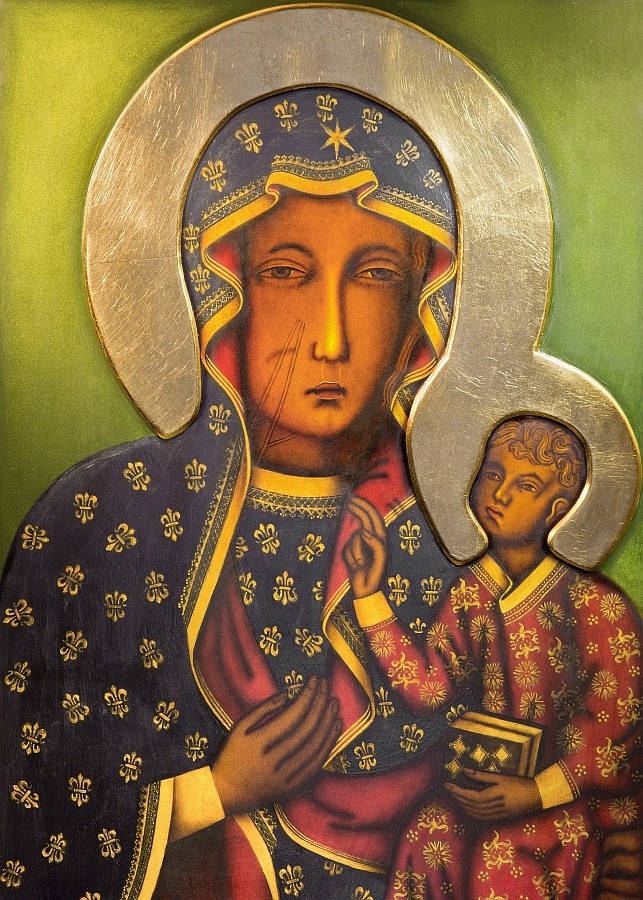 OBRAZ NA PŁÓTNIE MATKA BOSKA CZĘSTOCHOWSKA 50x70cm