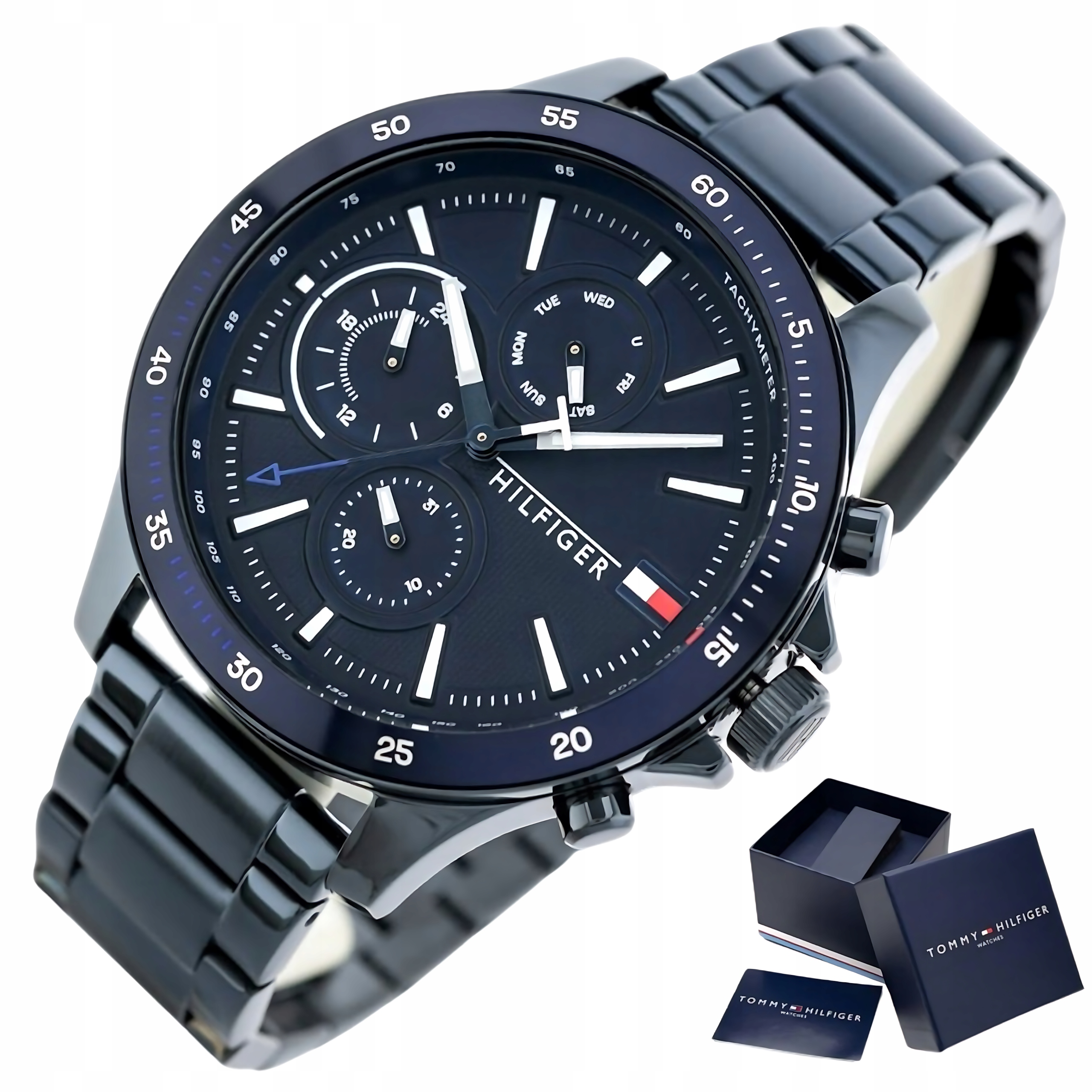 Pánské Hodinky Tommy Hilfiger 1791720 Bank Navy Vodotěsnost WR50 Box