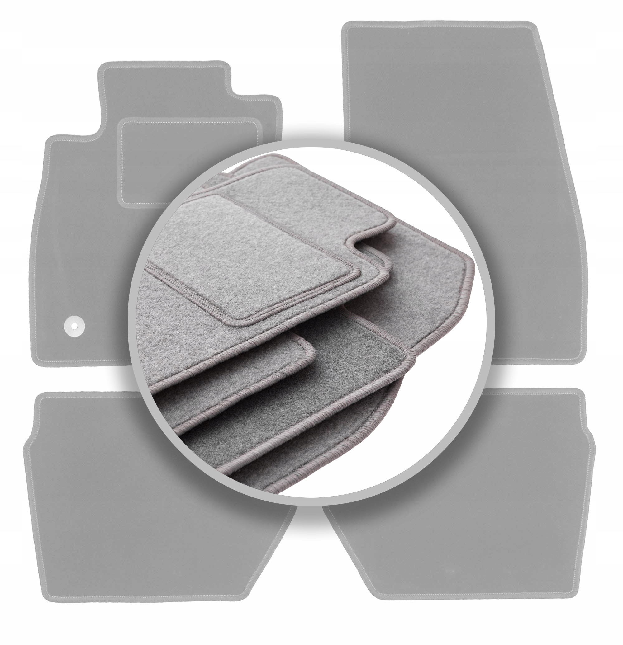 Velurové koberce Oslo šedé pro: Ford Fiesta MK8 hatchback 2017-