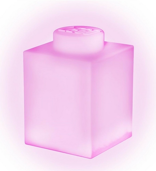 Lego Silikonová Lampa Noční Kostka Růžová LP39