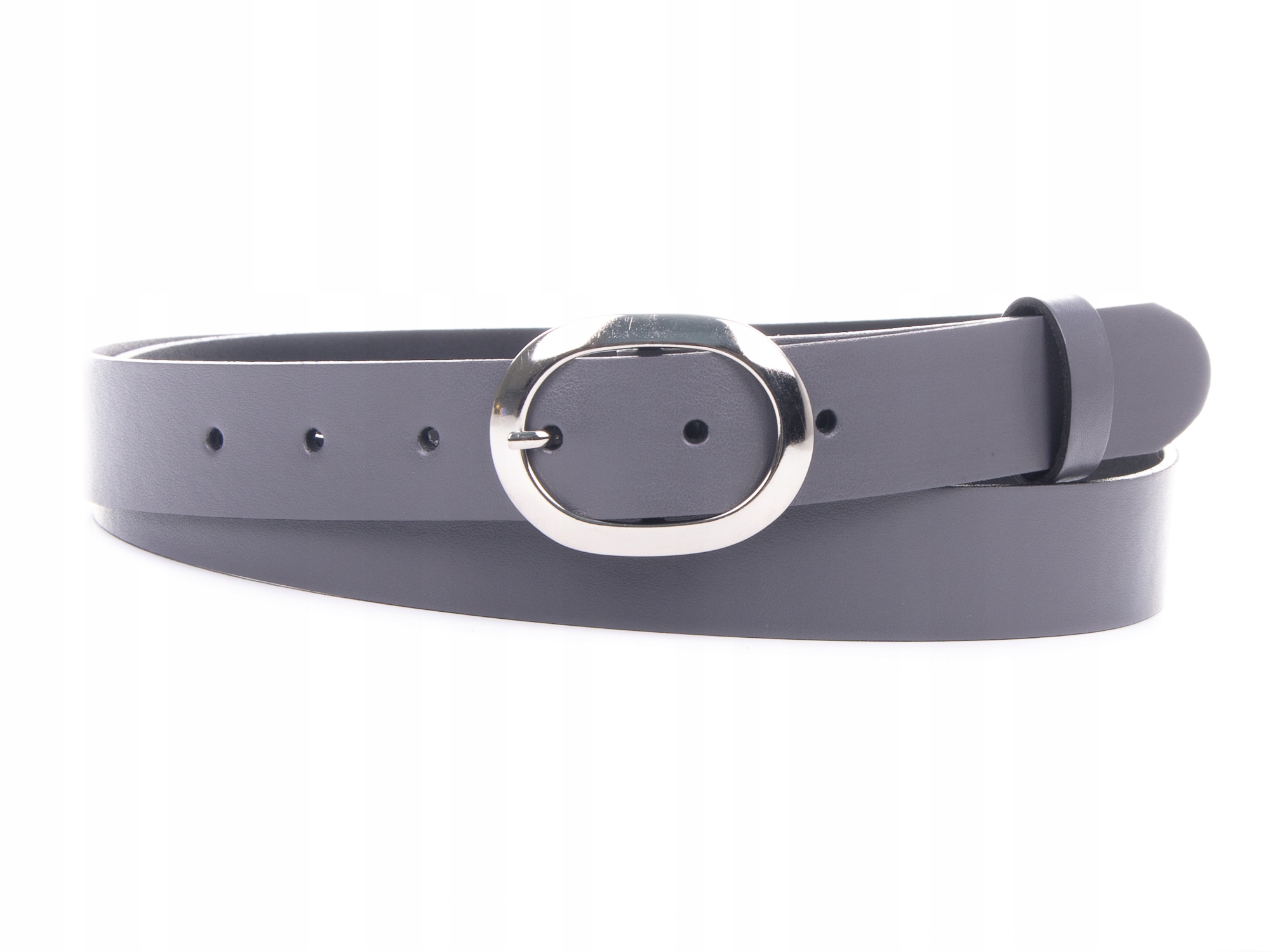 

XL 135 cm Damski Pasek Skóra Nat. Szary - 3 cm Pl