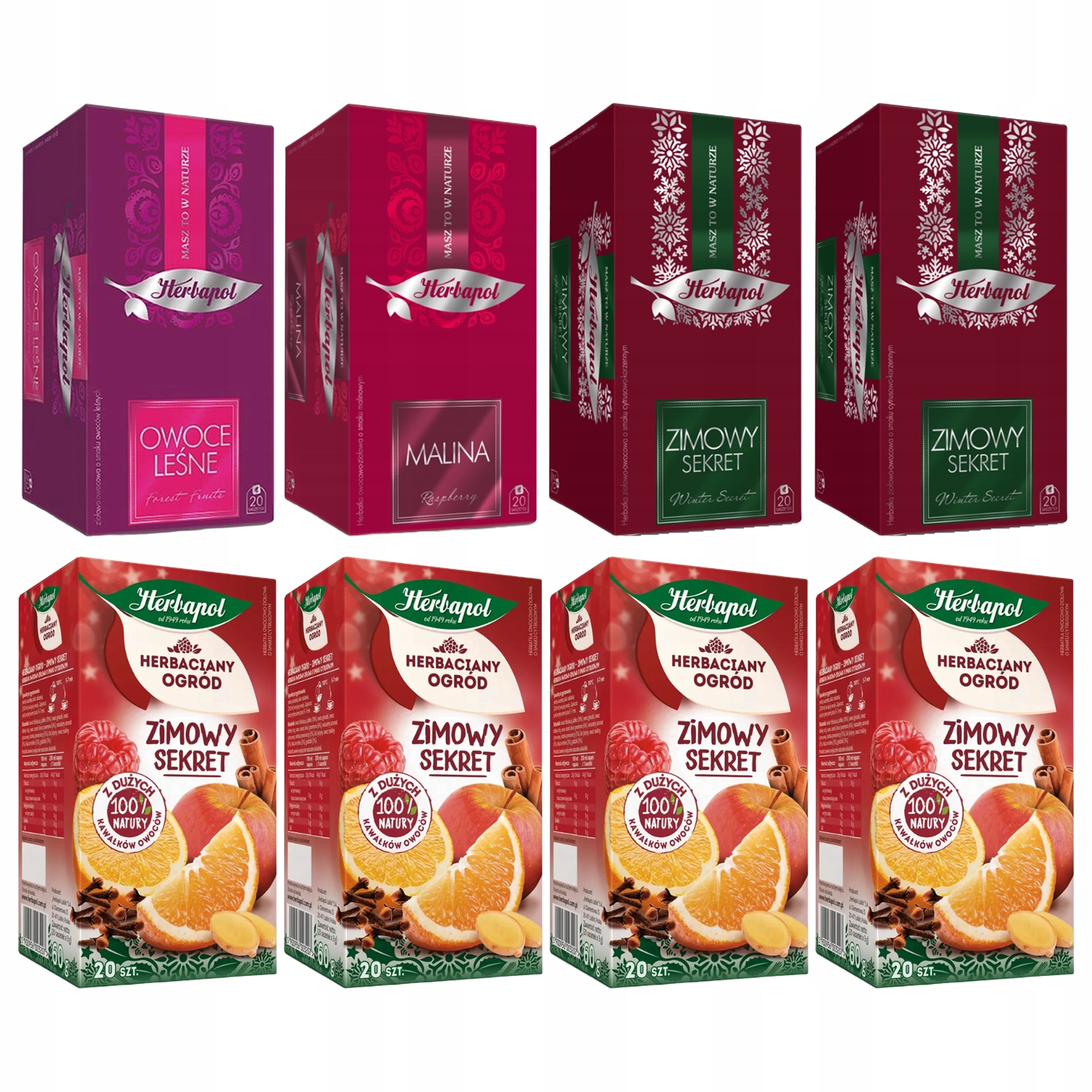 Levně Herbapol Dárková sada 8 expresních ovocných čajů 4 příchutě